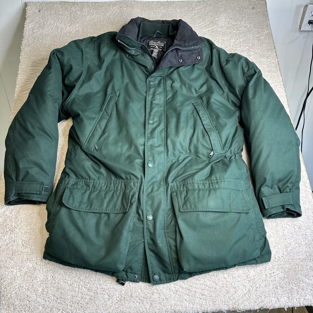 Men's Eddie Bauer‎ Large Goose Down Wool Heavy Parka Chore Jacket